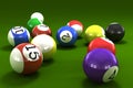 Billiard balls out of American billiards