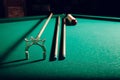 Billiard balls and pool sticks