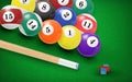 Billiard balls in a pool table. Vector