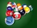 Billiard balls on the table Royalty Free Stock Photo