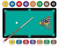 Billiard Balls and Table Royalty Free Stock Photo