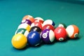 Billiard balls and table Royalty Free Stock Photo