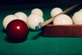 Billiard balls on the table