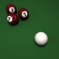 Billiard balls with three number seven