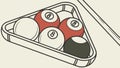 Billiard Balls in a Triangle Rack with Cue Stick Vector, vector design Generative AI Royalty Free Stock Photo