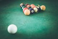 Billiard in a bar, quitting time Royalty Free Stock Photo