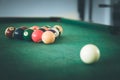 Billiard in a bar, quitting time Royalty Free Stock Photo