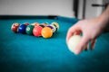 Billiard in a bar, quitting time Royalty Free Stock Photo