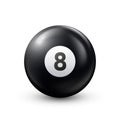 Billiard,black pool ball with number 8.Snooker or lottery ball on white background.Vector illustration