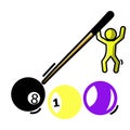 Billiard cartoon character icon vector Royalty Free Stock Photo