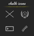 Billiard championship chalk icons set