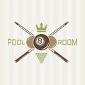 Billiard club colored vector emblem Royalty Free Stock Photo