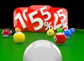 Billiard concept with percent numbers Royalty Free Stock Photo