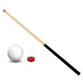 Billiard Cue, Ball and Chalk