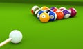 Billiard cue and pool balls Royalty Free Stock Photo