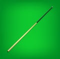 Billiard cues on green background. Snooker sports equipment. Vintage pool cue. Vector