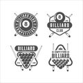 Billiard Design Logo Vector Set Royalty Free Stock Photo