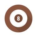 Billiard eight ball flat design long shadow glyph icon