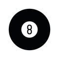 Billiard eight ball flat style icon vector design Royalty Free Stock Photo