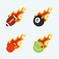 billiard eight ball flying fire ball icon Design Vector, Emblem, Design Concept, Creative Symbol