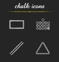 Billiard equipment chalk icons set Royalty Free Stock Photo