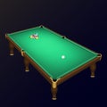Billiard game balls position on a realistic pool table. Royalty Free Stock Photo