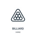 billiard icon vector from casino collection. Thin line billiard outline icon vector illustration