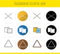 Billiard icons set