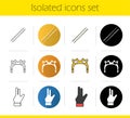 Billiard icons set