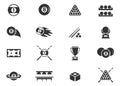 Billiard icons set