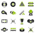 Billiard icons set