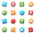 Billiard icons set