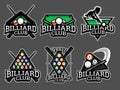 Billiard logo and badge set vector image