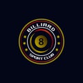 Billiard logo gradient design template sport club