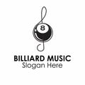billiard music logo design concept