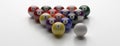 Billiard balls set against white background. 3d illustration Royalty Free Stock Photo