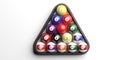 Billiard balls set isolated against white background. 3d illustration Royalty Free Stock Photo