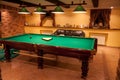 Billiard room at club Royalty Free Stock Photo