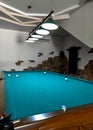 Billiard room interior, luxury billiard room