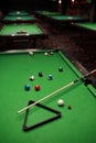 Billiard room, snooker game saloon, pool hall Royalty Free Stock Photo