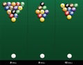 Billiard Starting Positions Eight Nine Ten Ball Royalty Free Stock Photo