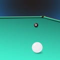 Billiard table with a corner pocket and two balls
