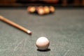 billiard table in an old castle with billiard balls