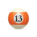 Billiard thirteen ball isolated on a white background vector Royalty Free Stock Photo