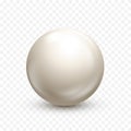 Billiard,white pool ball. Snooker or ping pong ball. 3D white realistic sphere or orb on transparent background. Vector Royalty Free Stock Photo