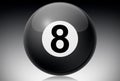 Billiards black ball number eight. Magic billiard ball 8. Game of billiards