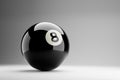 Billiards black eight ball isolated on white background 3d Illustration Royalty Free Stock Photo