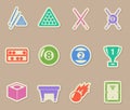 billiards color vector icons