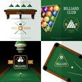 Billiards Concept Icons Set Royalty Free Stock Photo
