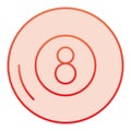 Billiards flat icon. Billiard ball red icons in trendy flat style. Eight ball gradient style design, designed for web